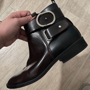 ZARA Gold Accent Booties (LIKE NEW)